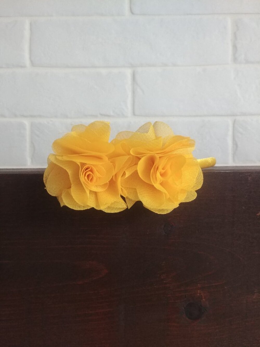 4/$20 yellow rose flower narrow satin headband hair accessory